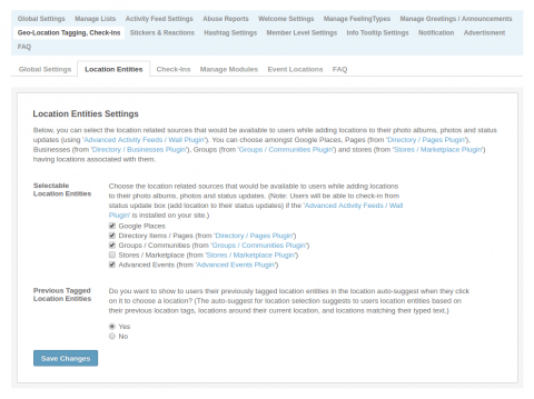Admin: Geo Location - Local Entities Admin: Geo Location - Local Entities