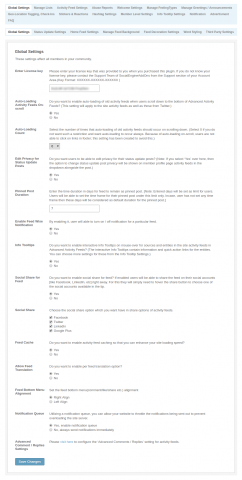 Admin: Global Settings Admin: Global Settings