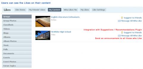 Users can see the Likes on their content Users can see the Likes on their content