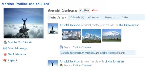 Member Profiles can be Liked Member Profiles can be Liked