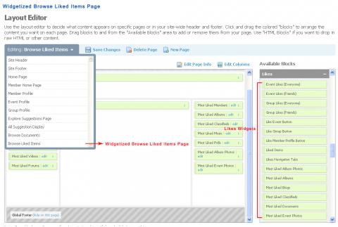 Widgetized Browse Liked Items Page, and multiple widgets Widgetized Browse Liked Items Page, and multiple widgets