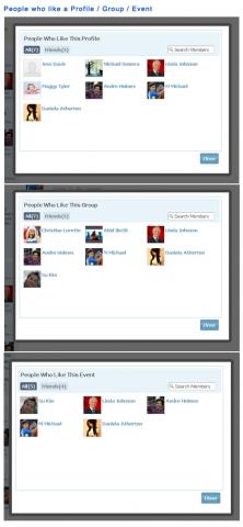 People who like a Group / Event / Profile People who like a Group / Event / Profile