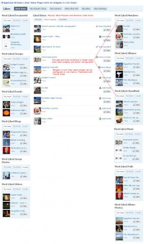 Widgetized Browse Liked Items Page (with all widgets in List View) Widgetized Browse Liked Items Page (with all widgets in List View)