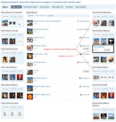 Widgetized Browse Liked Items Page (with all widgets in Thumbnail (with Tooltip) View) Widgetized Browse Liked Items Page (with all widgets in Thumbnail (with Tooltip) View)