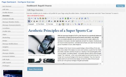 Page Dashboard - Configure Overview Page Dashboard - Configure Overview