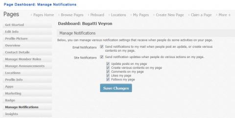 Page Dashboard: Manage Notifications Page Dashboard: Manage Notifications