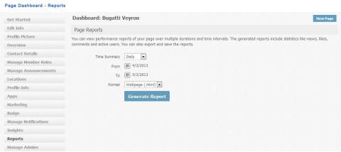 Page Dashboard - Reports Page Dashboard - Reports