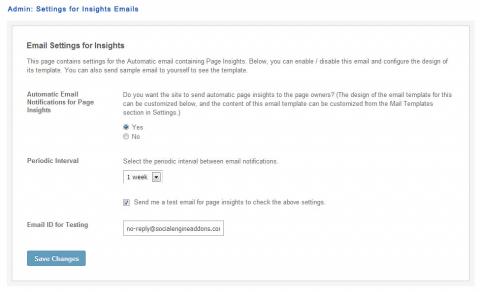 Admin: Settings for Insights Emails Admin: Settings for Insights Emails