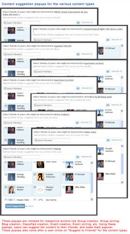 Content Suggestion popups for the various content types Content Suggestion popups for the various content types