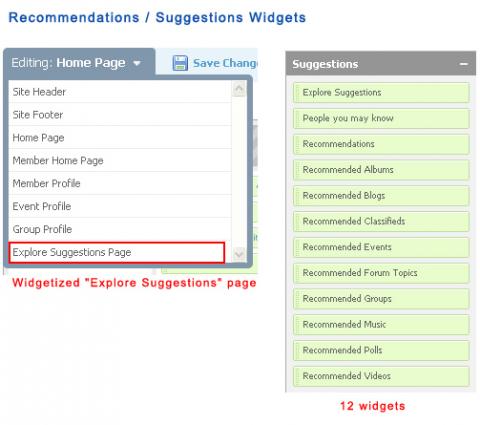Recommendations / Suggestions Widgets Recommendations / Suggestions Widgets