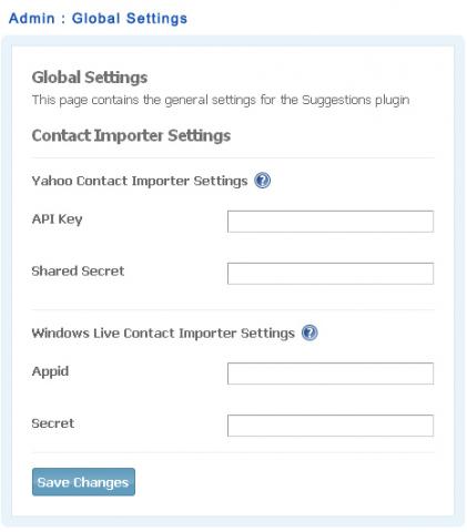 Admin : Global Settings Admin : Global Settings